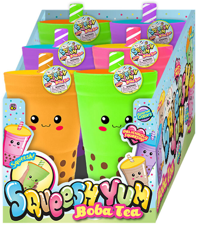 Squeesh Yum Boba Tea Asst. - Édition anglaise - 1 par commande, la couleur peut varier (Chacun vendu séparément, sélectionné au hasard)