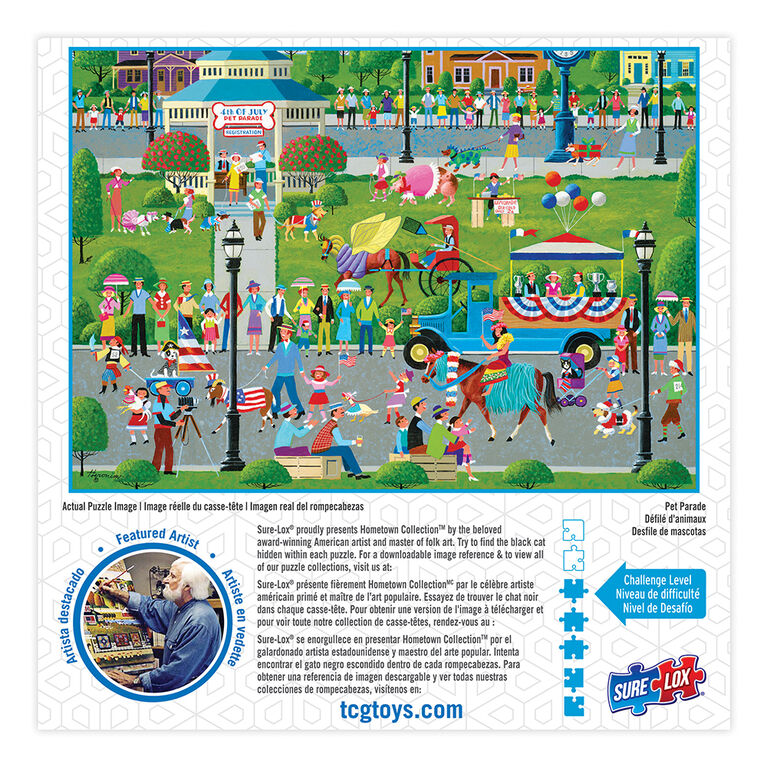 SureLox Puzzles - Hometown Collection by Heronim - Pet Parade - 1000 pieces