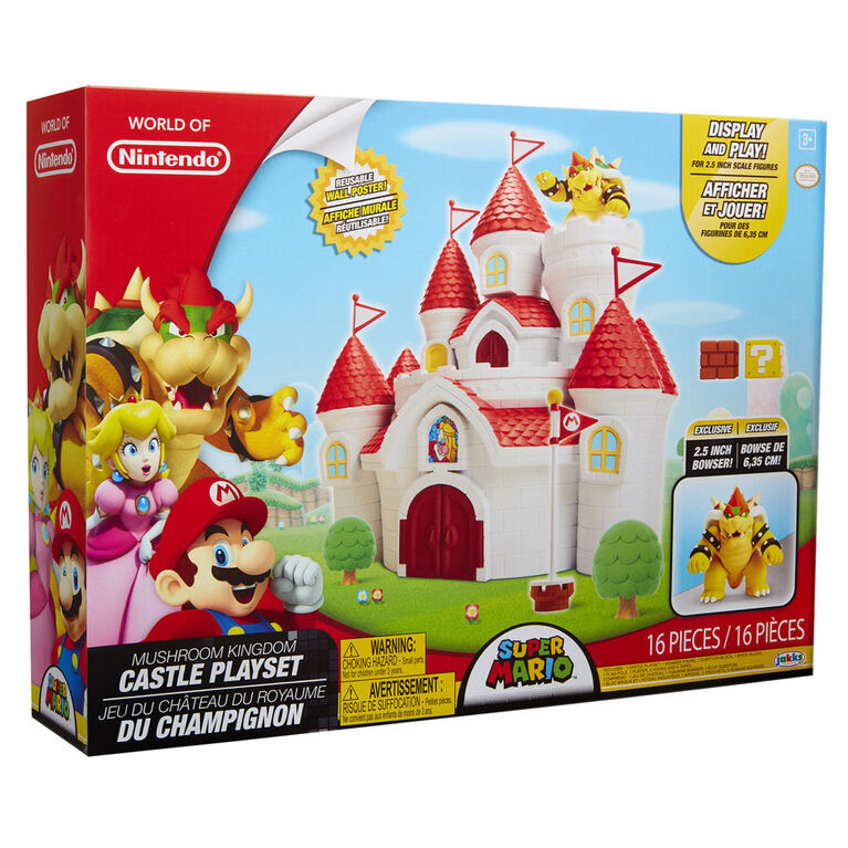 Château du Royaume Champignon avec 5 figurines Nintendo Super Mario, 3 ans  et plus