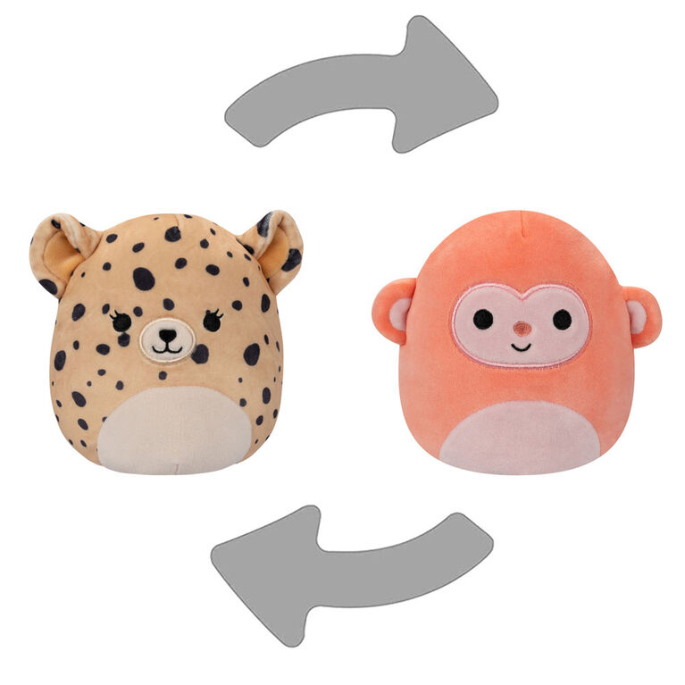 Squishmallows 5" Flip-A-Mallows - Delilah/Jerome - Lexie/Elton - Brown Cheetah/Orange Monkey