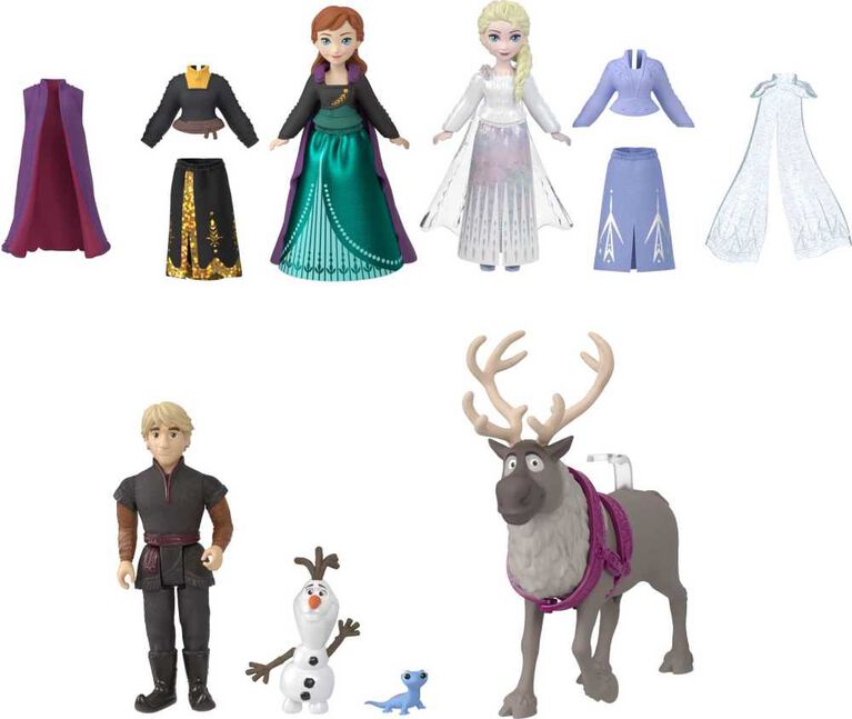 Disney Frozen Fashions and Friends Set with 3 Dolls, 4 Friend Figures and 4 Fashions