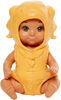 Poupée bébé ​Skipper Babysitters Inc. Barbie avec costume-barboteuse de chiot dorée et couche amovibles