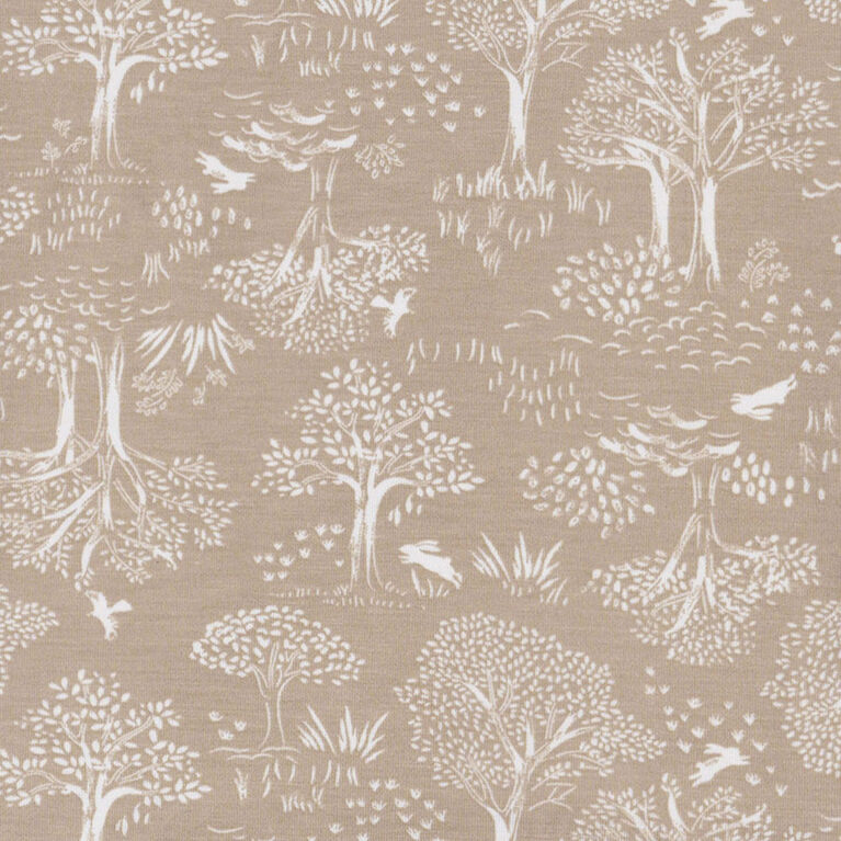 Just Born  - 2 piece Swaddle Blanket+Hat Ivory Tan Forest