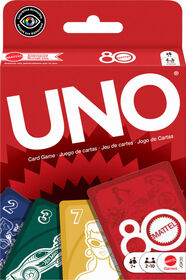 UNO-Jeu de cartes Rouge Rubis 80ans Mattel-pour toute la famille