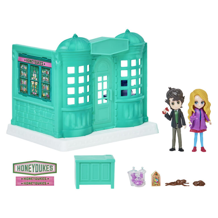 Wizarding World Harry Potter, Magical Minis, Boutique de bonbons Honeydukes avec 2 figurines exclusives et 5 accessoires