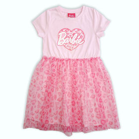 Robe Barbie à Manches Courtes - Rose