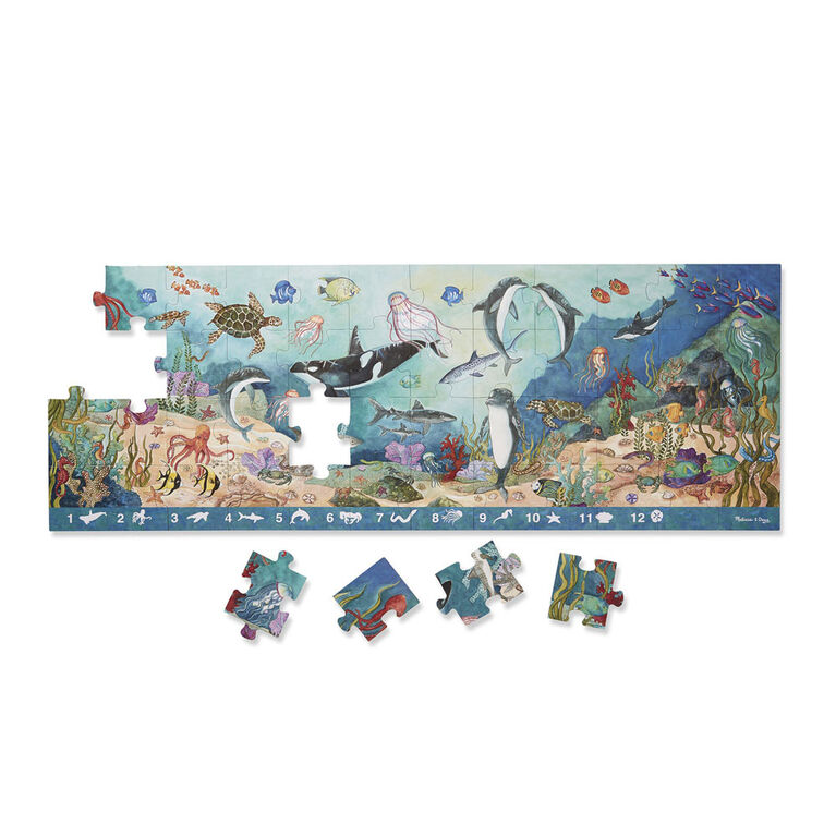 Melissa & Doug cherche et trouve sous les vagues le puzzle au sol - 48 pièces, plus de 121,92 cm de long - Édition anglaise