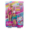 Poupée ​Barbie Nageuse inspirée de l'émission "Barbie Dreamhouse Adventures", 29,2 cm (11,5 po), en maillot de bain, avec plongeoir et Chiot
