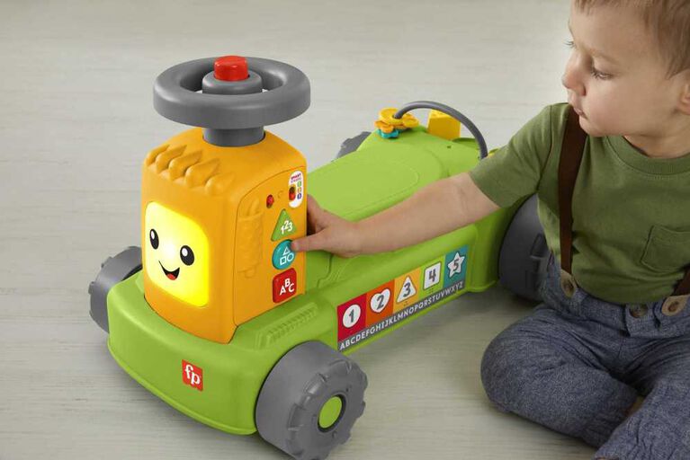 Fisher-Price Laugh and Learn 4-in-1 Farm to Market Tractor Ride-On Learning Toy Multilanguage Version