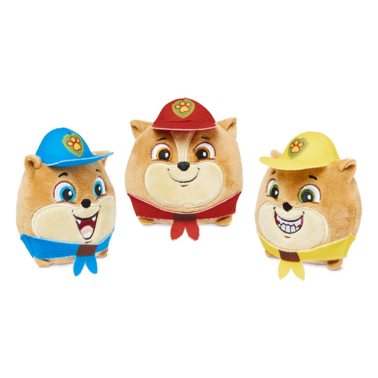 PAW Patrol : La Super Patrouille le film, Peluche Liberty Super Patrouille  avec trois animaux en peluche miniatures jeunes patrouilleurs