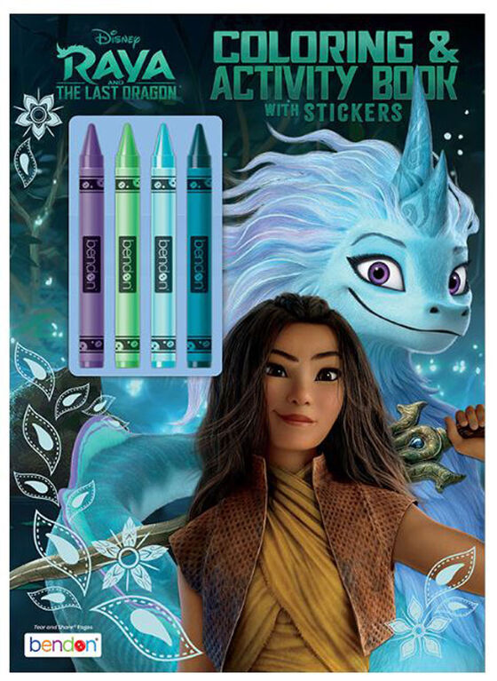 Disney's Raya and the Last Dragon Colouring & Activity Book with Crayons - English Edition