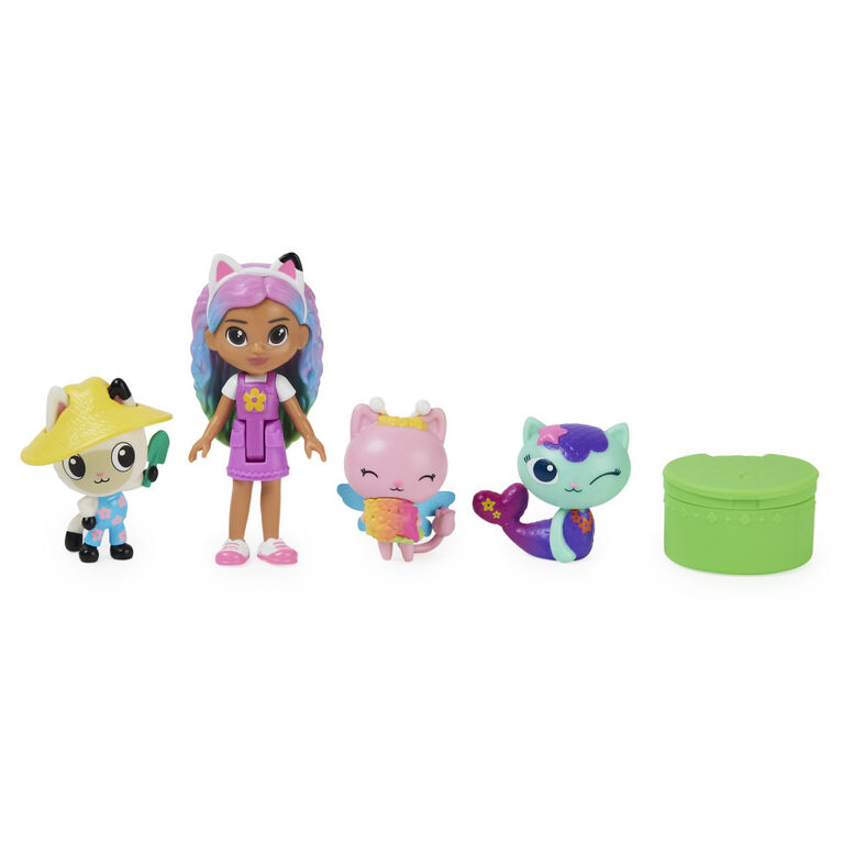 Gabby's Dollhouse, Gabby and Friends Figure Set with Rainbow Gabby Doll