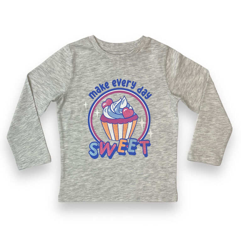 Make Everything Sweet Long Sleeve Tee - Grey Mix - 6T