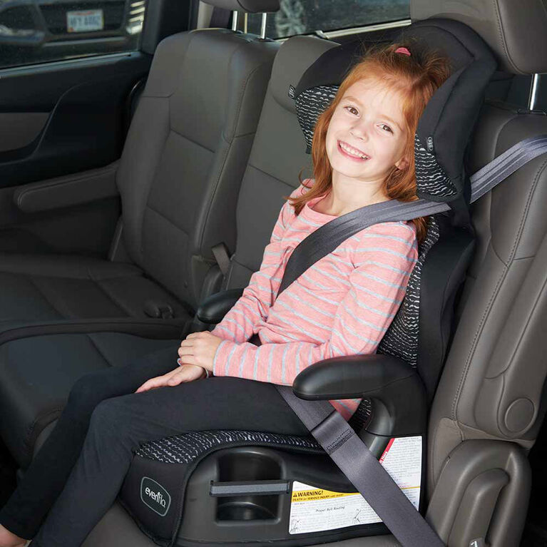 Evenflo Big Kid Amp High Back Belt-Positioning Booster Car Seat - Static Black