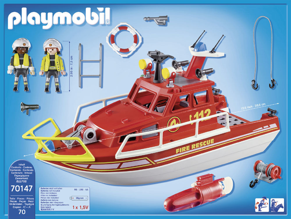 Playmobil fire boat sale