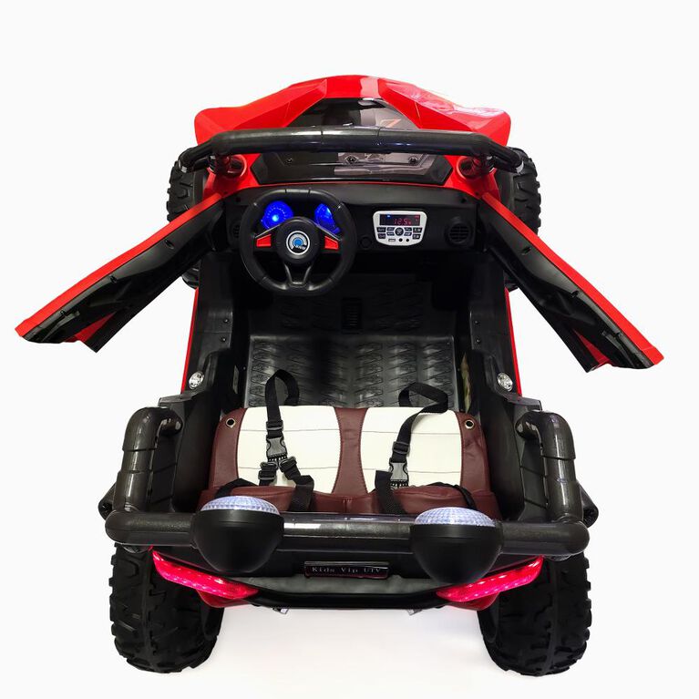 KIDSVIP Licensed Sport MX 2x12V 4x4 Poussette UTV 2 places pour enfants - Rouge - Édition anglaise