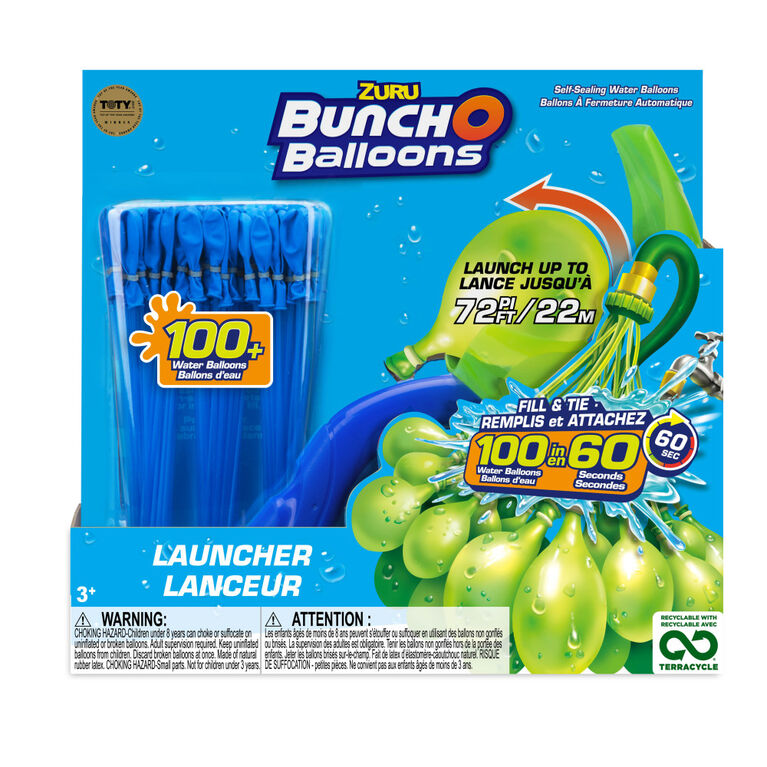 Lanzador de Bunch O Balloons con 100 globos de agua de llenado rápido y autosellantes de ZURU