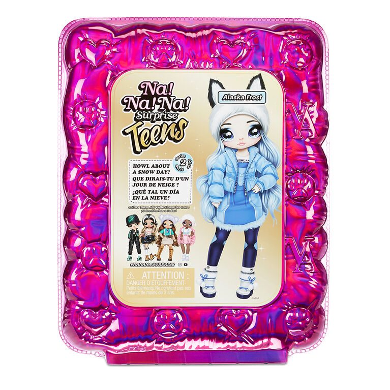 Na Na Na Surprise Teens Fashion Doll - Alaska Frost, 11" Soft Fabric Doll, Wolf Inspired with Blue Hair