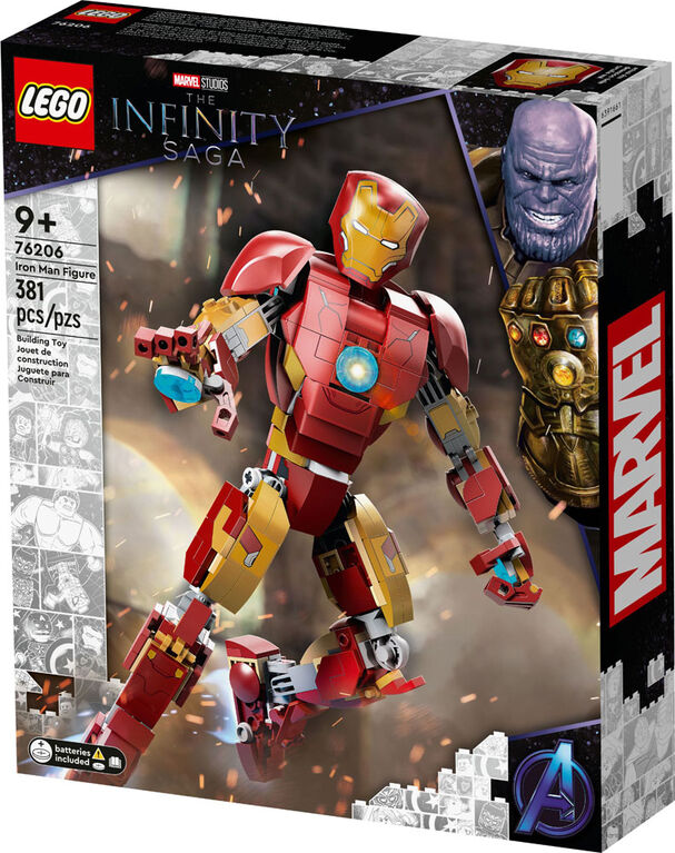 LEGO Marvel Iron Man Figure 76206 Collectible Buildable Toy, Kids Bedroom  Display Model from Avengers: Age of Ultron, Infinity Saga Set