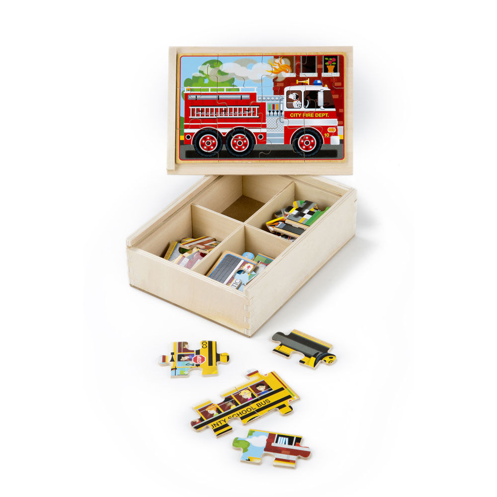 Melissa and doug 4 wooden puzzles on sale