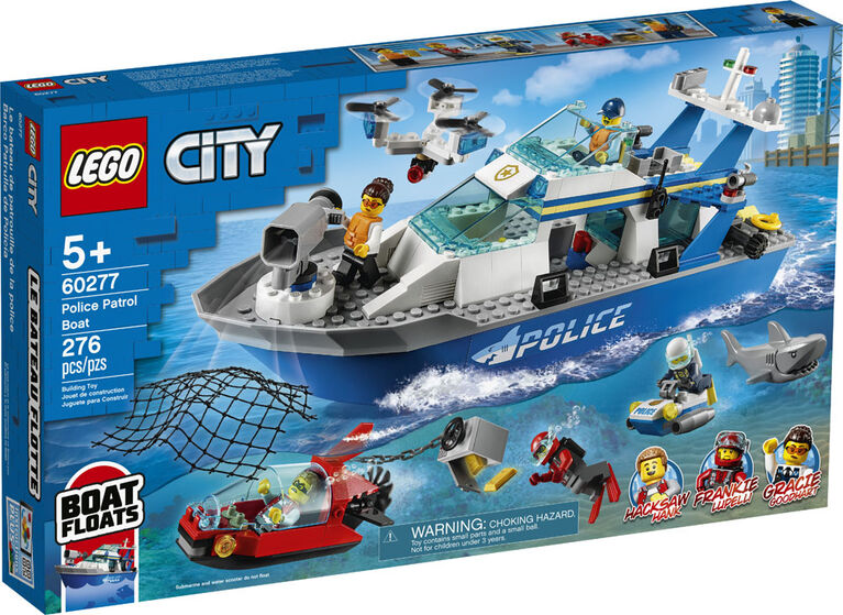 LEGO City Police Le bateau de patrouille de la police 60277 (276 pièces)