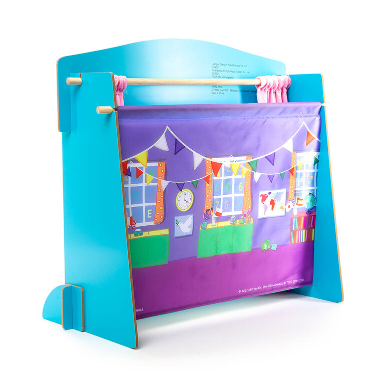 Peppa Pig - Wooden Jumbo Puppet Theatre with 2 Puppets