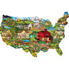 Contours - America The Beautiful - 1000 Piece Shaped Jigsaw Puzzle