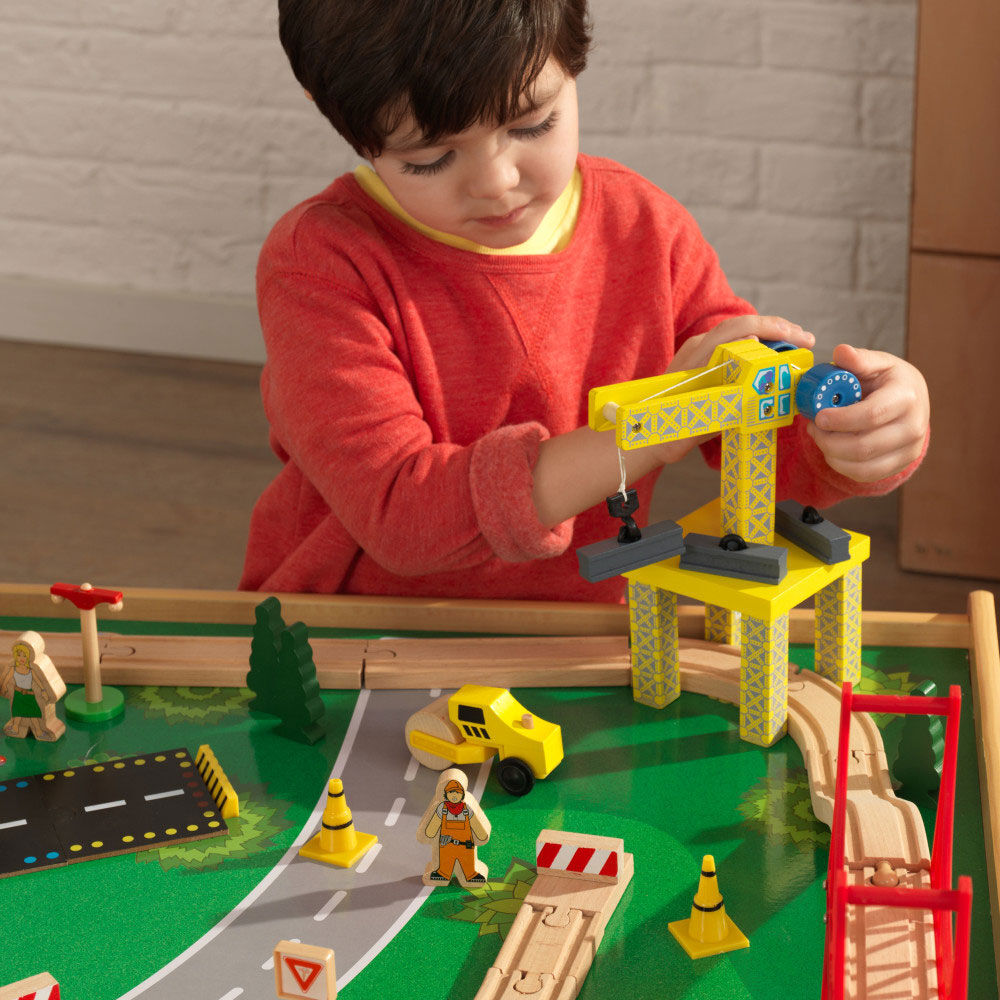 kidkraft waterfall mountain train set & table