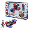 Marvel Spidey and His Amazing Friends, figurine Miles Morales avec véhicule Techno-quad convertible