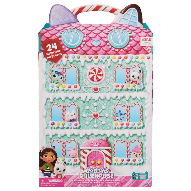 DreamWorks Gabby's Dollhouse Advent Calendar 2023, 24 Surprise Toys with Figures, Stickers and Dollhouse Accessories