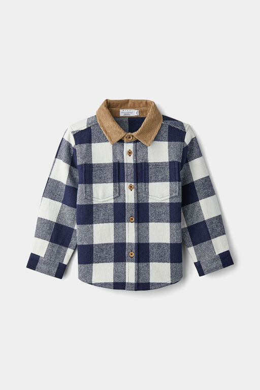 RISE Little Earthling Flannel Corduroy Shirt Navy