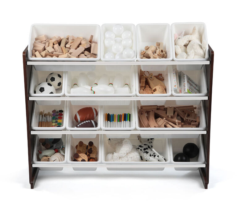 Toy Organizer with 16 Bins, Espresso