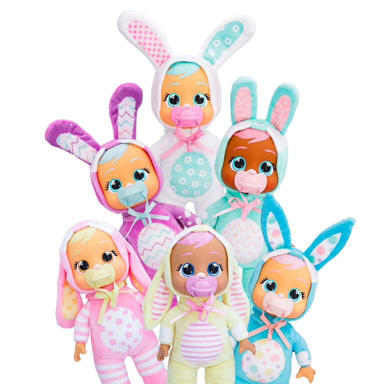 Cry Babies Tiny Cuddles Bunnies  - 9" Baby Doll | Pastel Easter Themed Bunny Pajamas