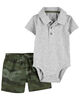 Carter's  Two Piece Polo Bodysuit and Camo Short Set 18M
