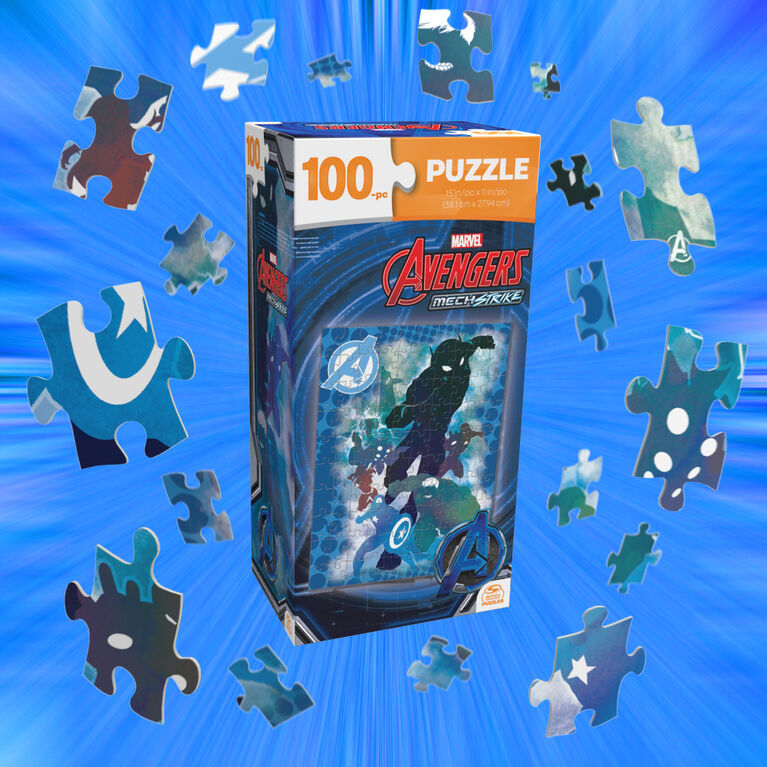 Marvel Avengers, Mech Strike 100-Piece Jigsaw Puzzle Retro Toys Kids Puzzles Avengers Toys Marvel Gifts Super Hero Toys