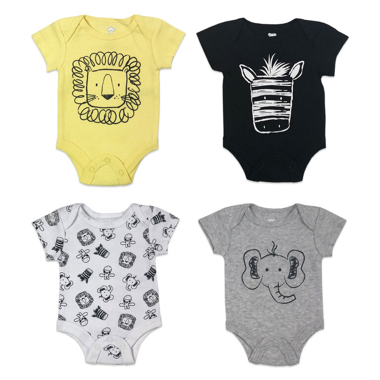 Koala Baby 4Pack Bodysuit Yellow, 03 Months Babies R Us Canada