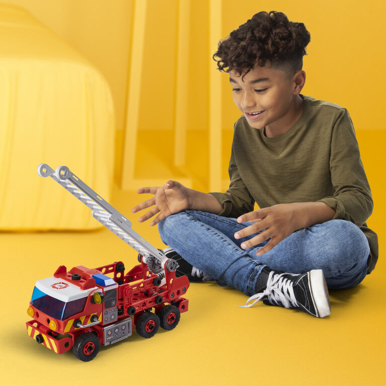 Meccano Junior, Kit de construction STEAM, Camion de pompiers avec