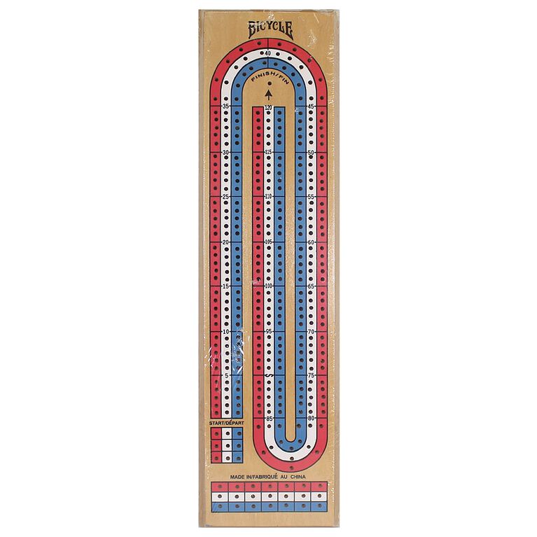 3 Lane Wood Cribbage Game Board - styles may vary