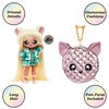 Na Na Na Surprise 2-in-1 Fashion Doll and Metallic Purse Glam Series - Victoria Grand, Blonde Doll in Green Dress and Dog Ear Hat with Chihuahua Purse