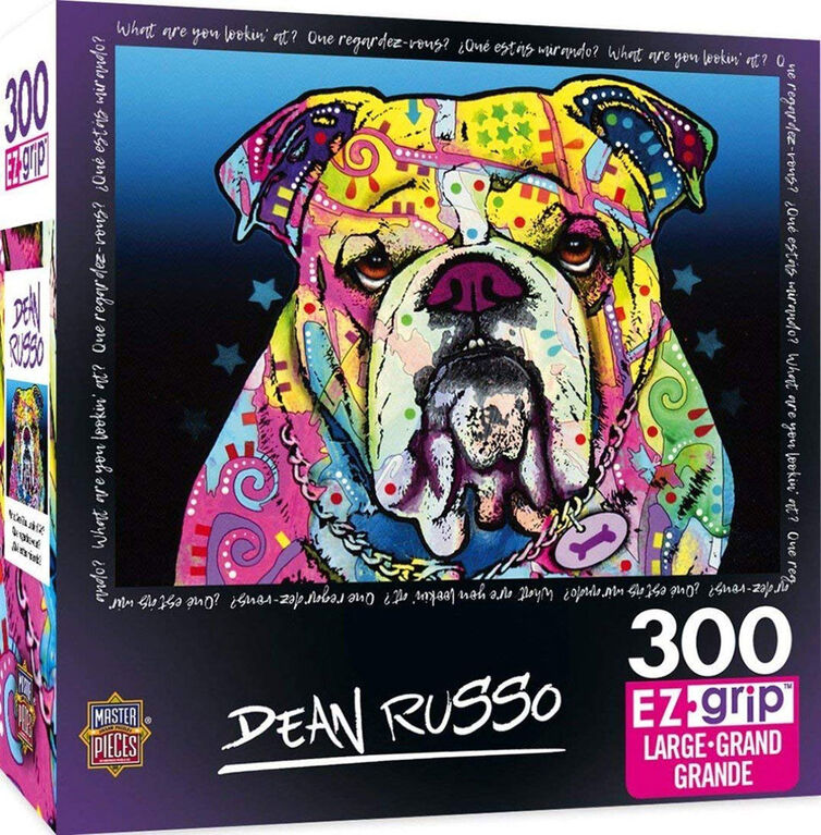 Masterpieces - EZ Grip - Dean Russo What Are You Looking At? Colorful Dog Jigsaw Puzzle 300  Piece