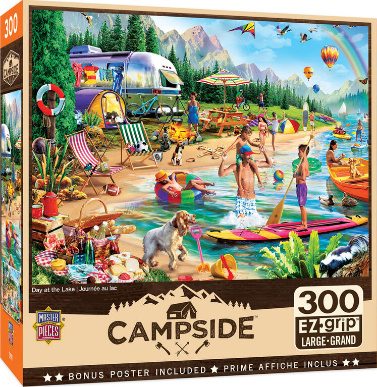 MasterPieces 300 Piece EZ Grip Jigsaw Puzzle - Day at the Lake - 18"x24"
