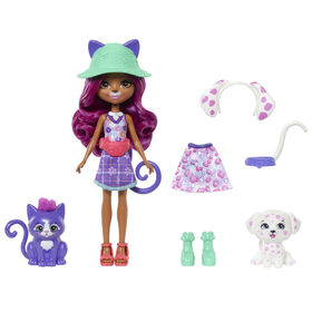 Enchantimals 2-in-1 Cat & Dog Doll with Pet Besties, Animal Toy with Fashion Accessories