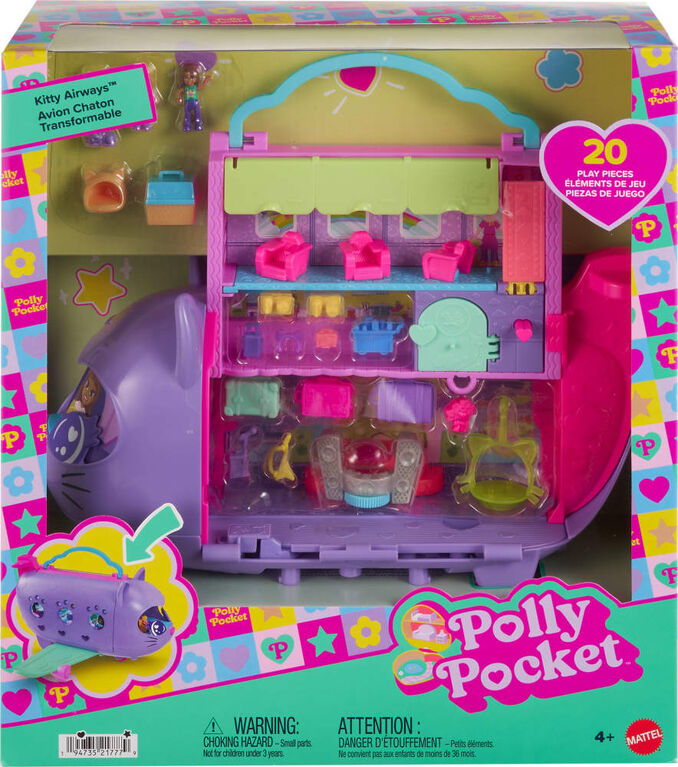 Polly Pocket-Avion Chaton Transformable-Coffret avec 2mini-figurines