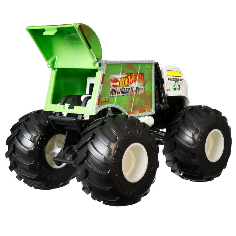 Hot Wheels - Monster Trucks - à l'échelle 1:24 avec roues géantes Trash It All Véhicule
