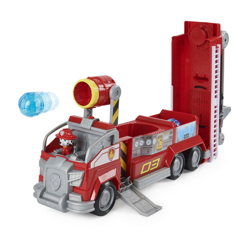 PAW Patrol, Marshall's Transforming Movie City Fire Truck with Extending Ladder, Lights, Sounds and Action Figure