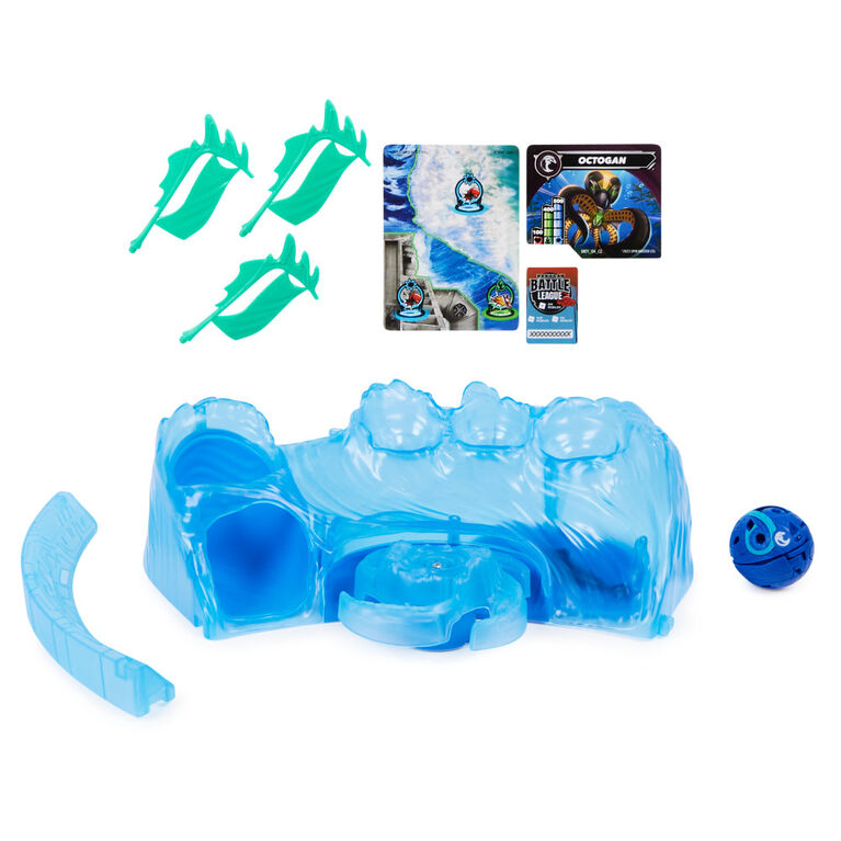 Bakugan Training Set with Octogan, Aquatic Clan Themed, Customizable Action Figure, Trading Cards, and Playset