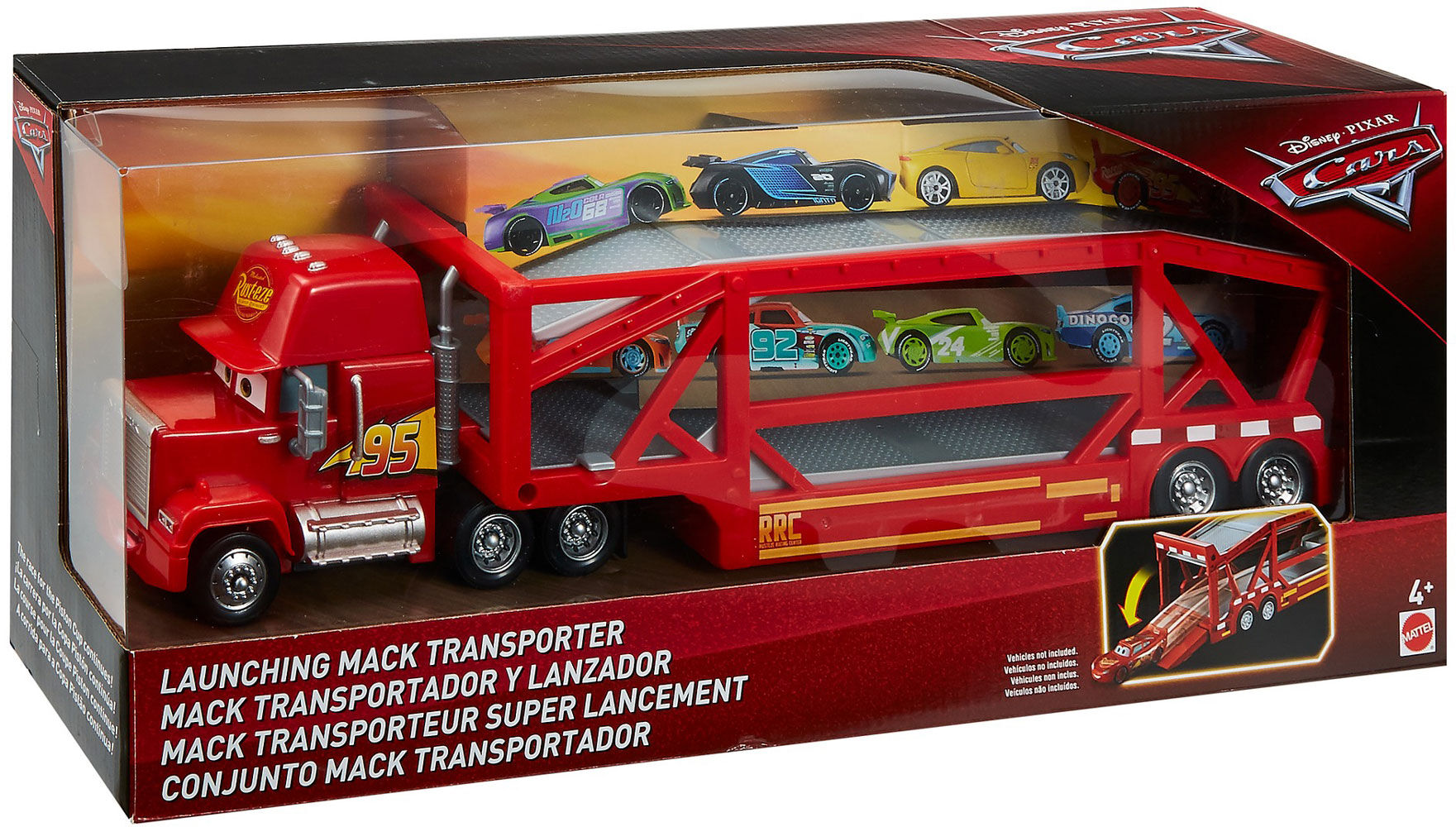 cars launching mack transporter