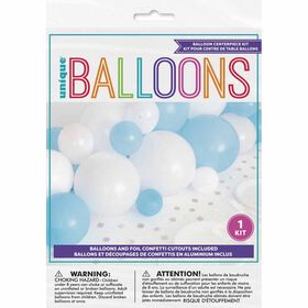 Blue With Sliver Balloon Table Runner