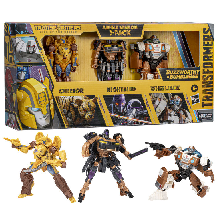 Transformers: Rise of the Beasts Buzzworthy Bumblebee Jungle Mission 3-Pack 5" Action Figures - R Exclusive