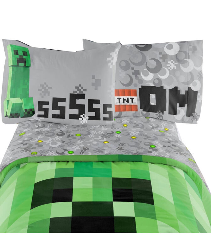 Minecraft Ensemble de draps pour lit 1 place